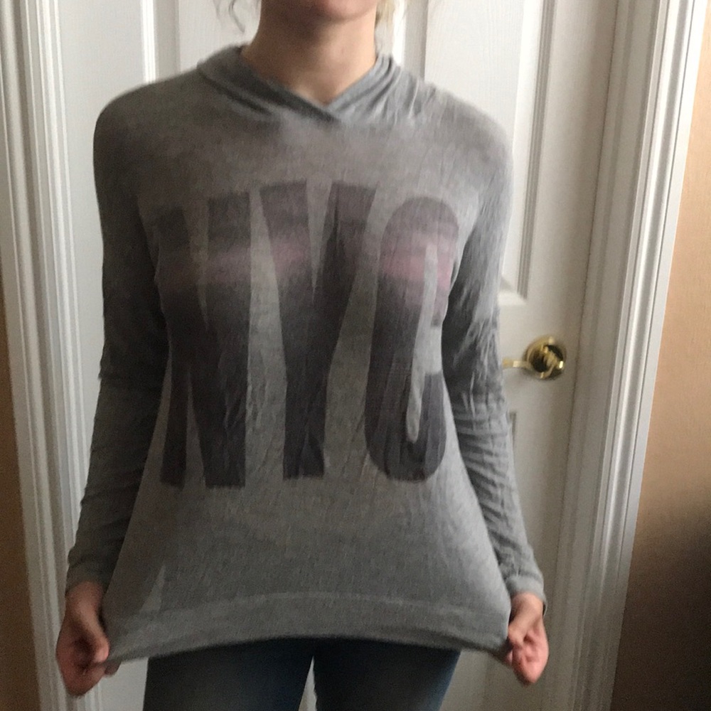 Grey “NYC” girls long sleeve